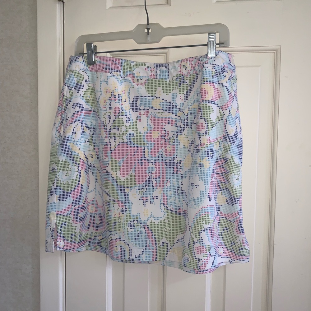 Greg Norman Collection Floral Print Pastel Golf Skort - Pink, Blue, Green